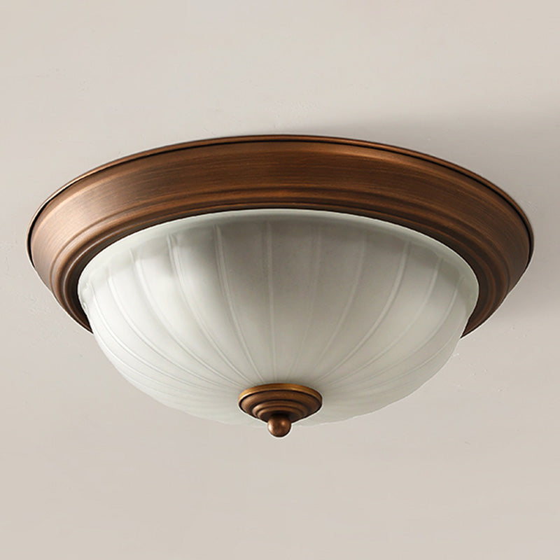 Plafonnier encastré avec abat-jour en verre, plafonnier d'intérieur en forme de bol de Style campagnard américain