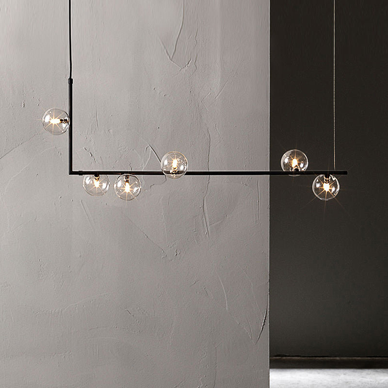 Globe Glass Island Pendant Light Minimalist Style Island Ceiling Light for Dinning Room