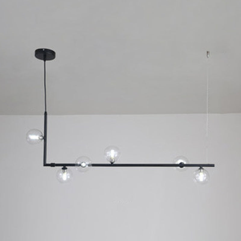 Globe Glass Island Pendant Light Minimalist Style Island Ceiling Light for Dinning Room