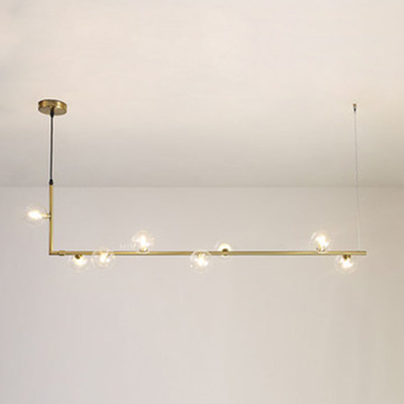 Globe Glass Island Pendant Light Minimalist Style Island Ceiling Light for Dinning Room