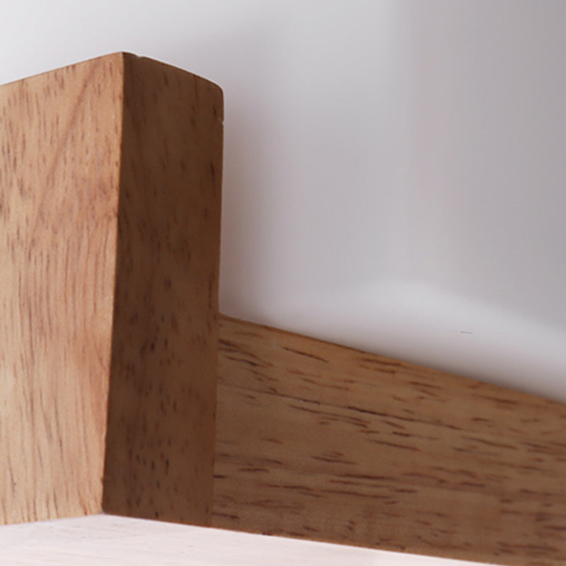 Wood Squared Wall Sconce Lighting Minimalist Style Wood Wall Mounted Light Fixture