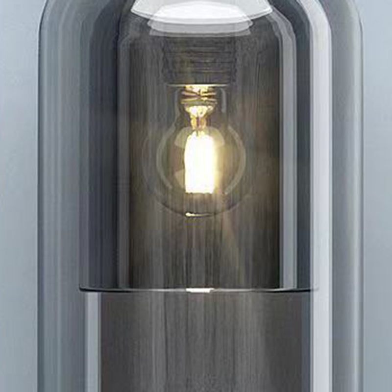 Lampada a parete di ferro da parete a campana di lusso moderna con doppia tonalità di vetro