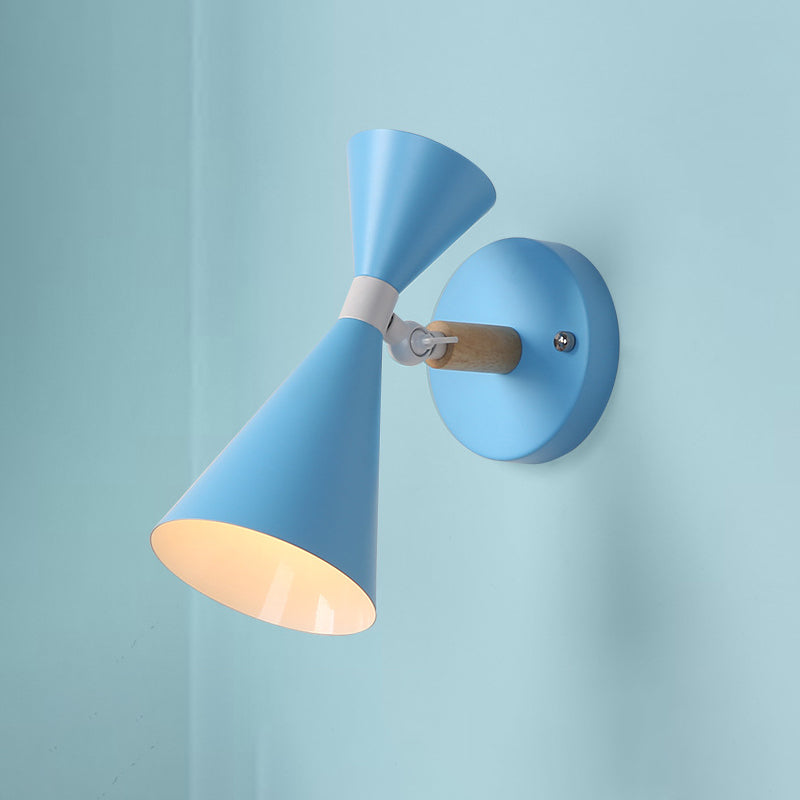 Modern Wall Lights Double Cone-Shaped Wall Sconces Metal 1 Light Sconce Light