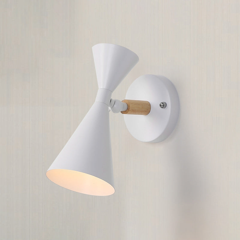 Modern Wall Lights Double Cone-Shaped Wall Sconces Metal 1 Light Sconce Light