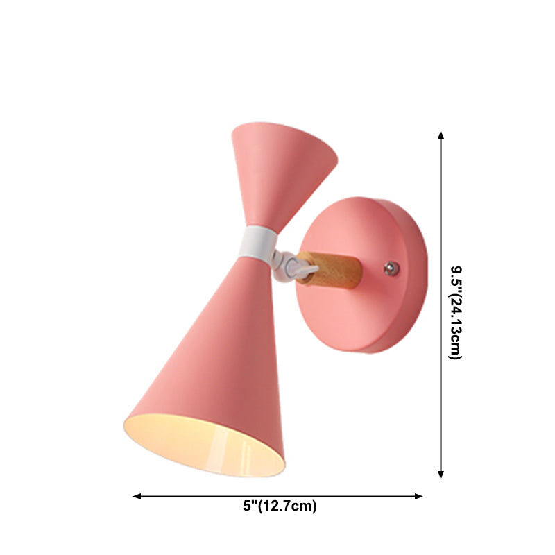 Modern Wall Lights Double Cone-Shaped Wall Sconces Metal 1 Light Sconce Light