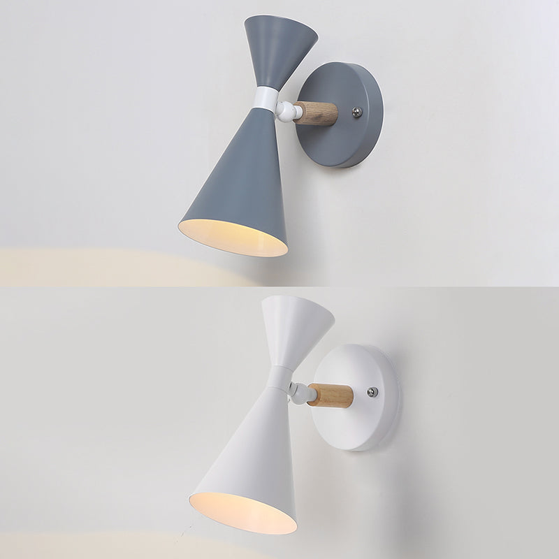 Modern Wall Lights Double Cone-Shaped Wall Sconces Metal 1 Light Sconce Light