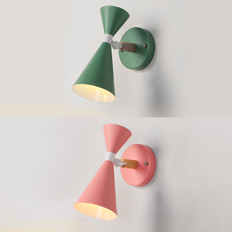Modern Wall Lights Double Cone-Shaped Wall Sconces Metal 1 Light Sconce Light