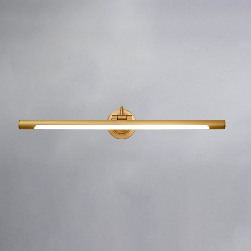 Sconcetto muro di tonalità lineare a 1 luce moderna moderna illuminazione da parete specchio in stile semplice in ottone