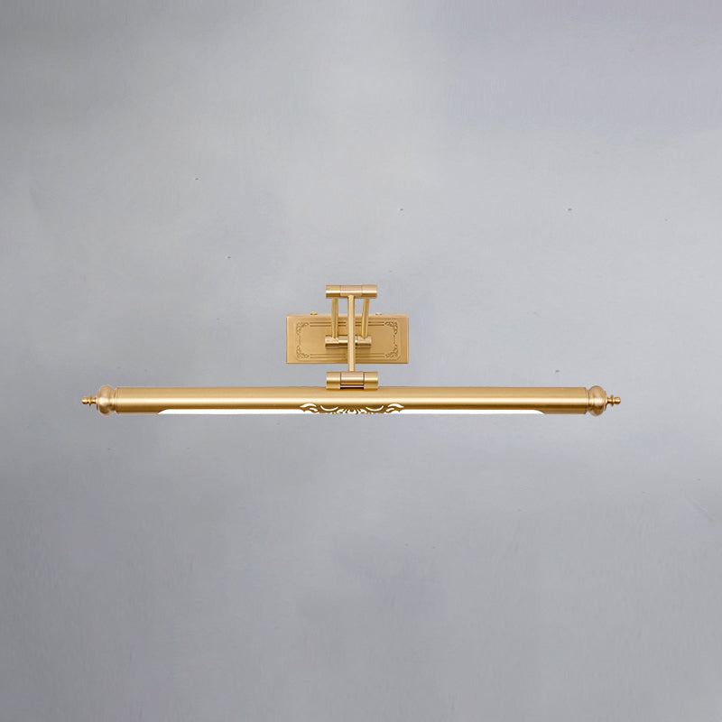 Sconcetto muro di tonalità lineare a 1 luce moderna moderna illuminazione da parete specchio in stile semplice in ottone