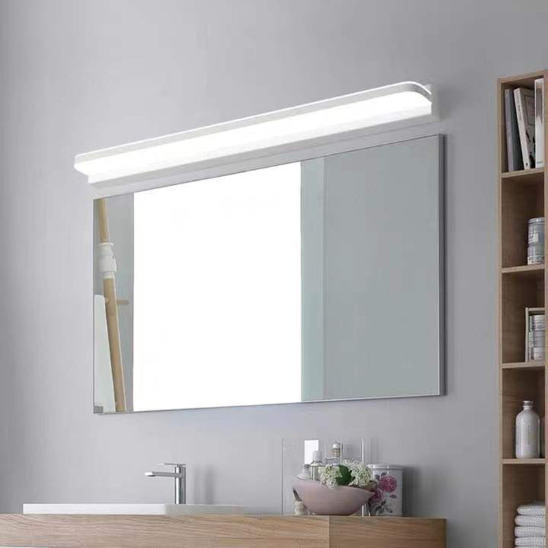 Acconde da muro di tonalità lineare a 1 luce moderna moderna illuminazione da parete specchio in stile semplice in bianco