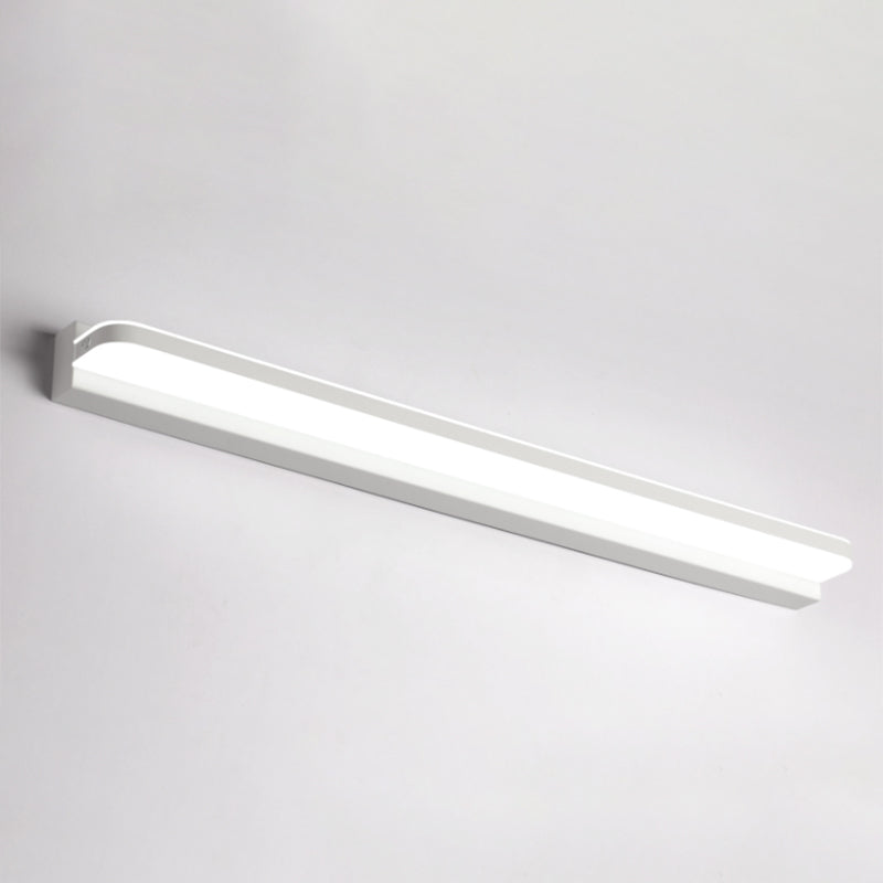 Acconde da muro di tonalità lineare a 1 luce moderna moderna illuminazione da parete specchio in stile semplice in bianco