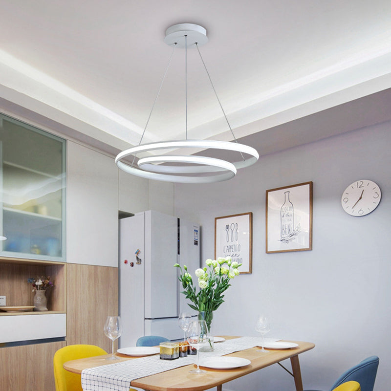 Modern Minimalist LED LED Light Light Alluminio Lampada appesa lineare con ombra acrilica