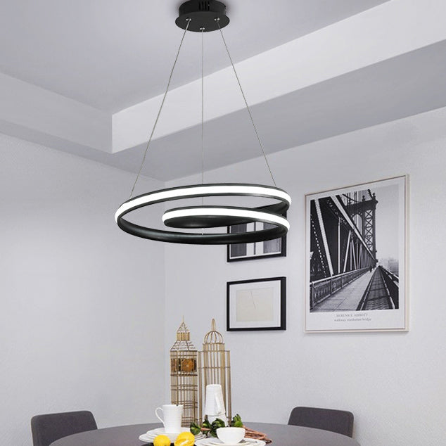 Modern Minimalist LED LED Light Light Alluminio Lampada appesa lineare con ombra acrilica