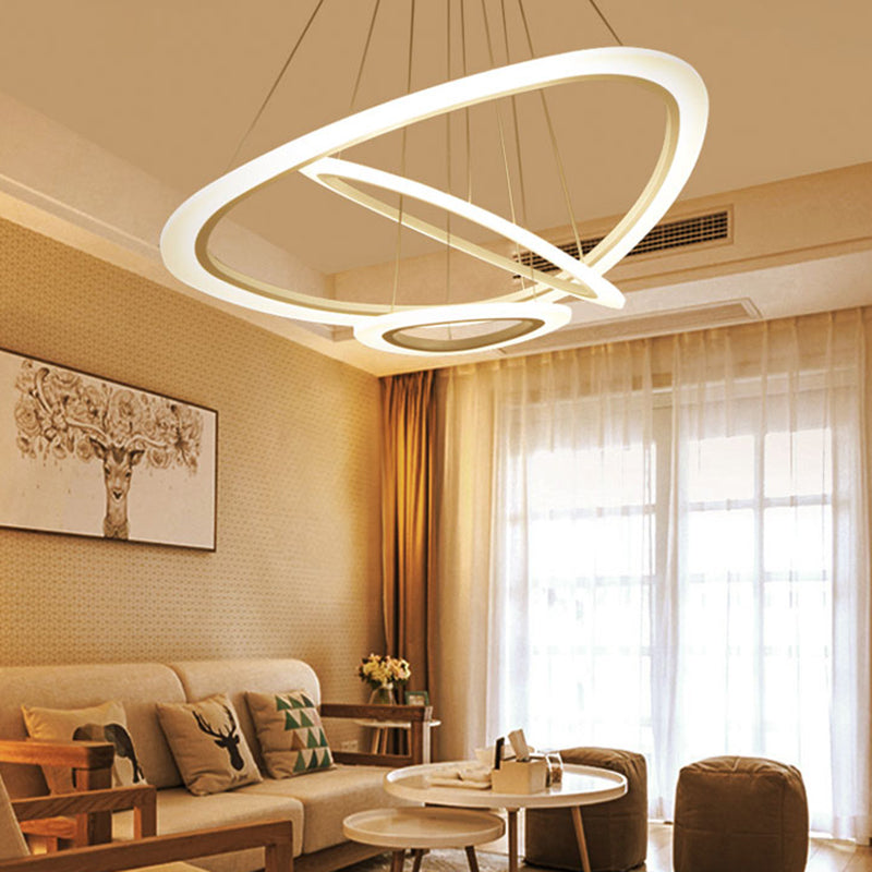 Niveles de múltiples luces arennas colgantes estilo moderno colgante de suspensión de metal luz colgante