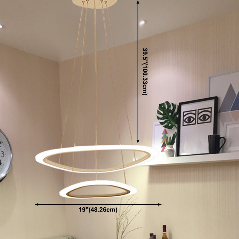 Niveles de múltiples luces arennas colgantes estilo moderno colgante de suspensión de metal luz colgante