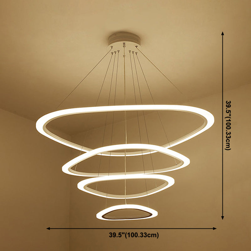 Niveles de múltiples luces arennas colgantes estilo moderno colgante de suspensión de metal luz colgante