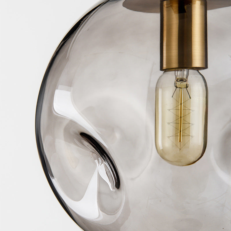 Moderne künstlerische Innenhängung Hängende Lampe mit Schmiedeeisen -Globus mit Glasschatten