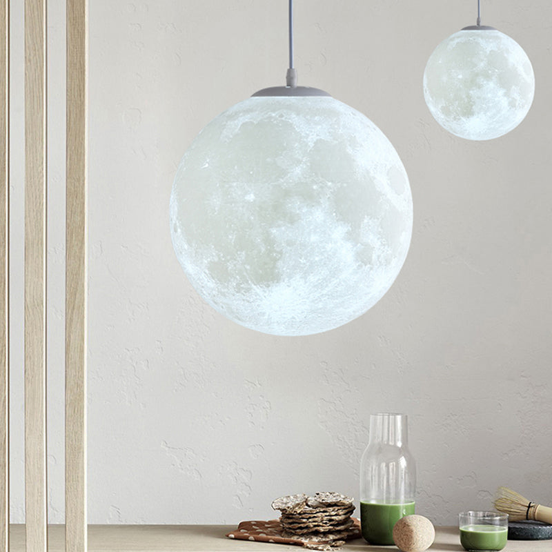 Globe Acrilic Hanging Light, semplice Lampada per tonalità luna per la camera da letto