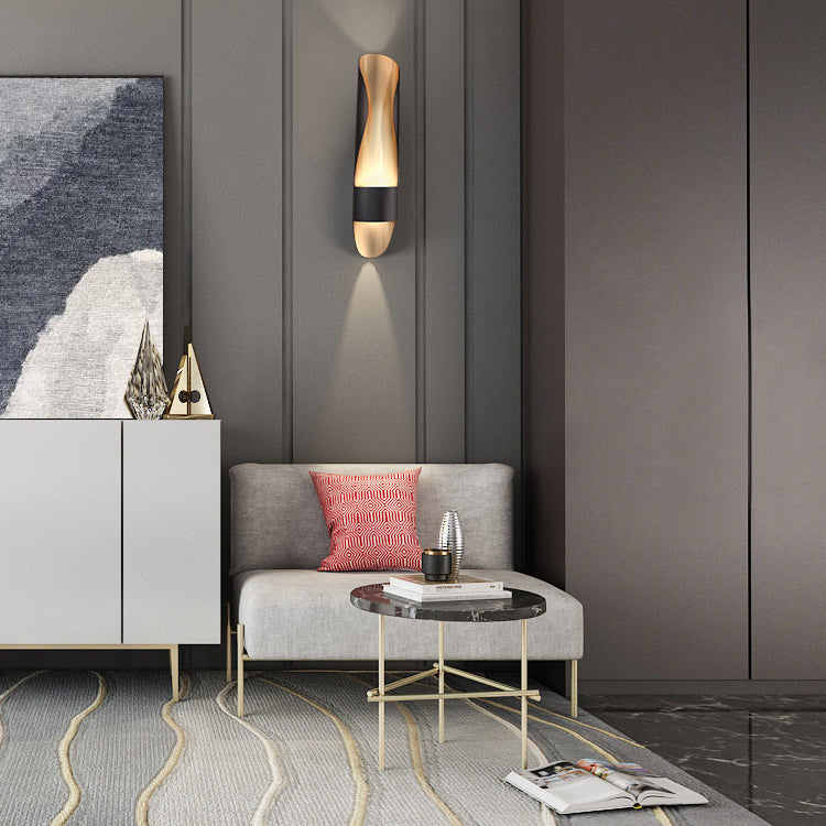 Luce da parete in metallo postmoderno a 1 luci a 1 luci a 1 luci in bianco e nero per soggiorno