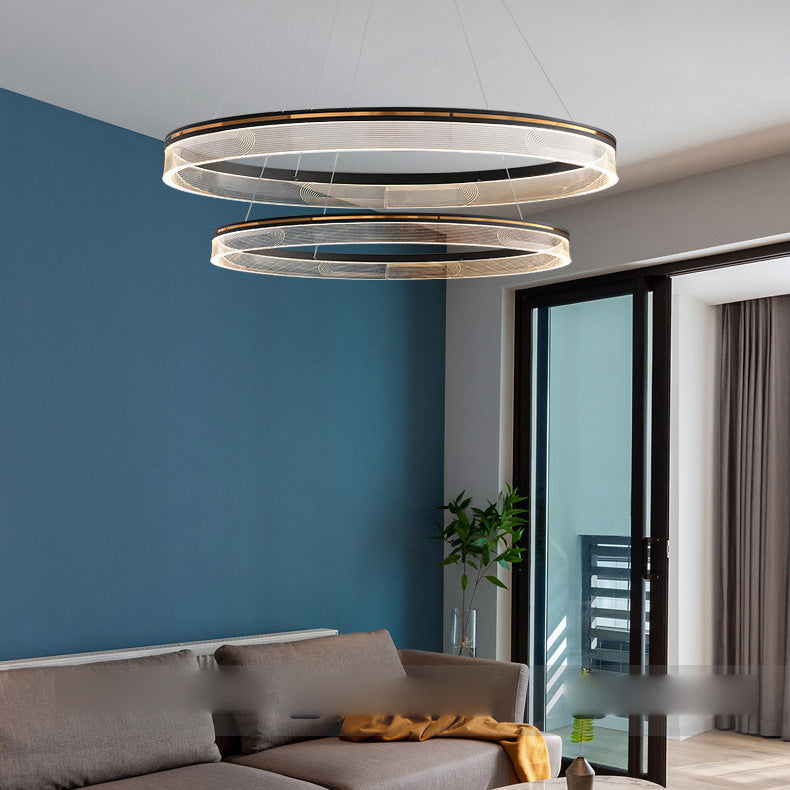 Luz de lámpara orbicular moderna restaurante de lámparas de lámparas colgantes con sombra acrílica