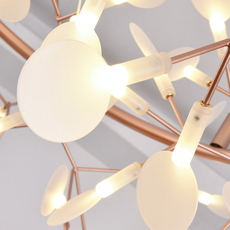 Luz de metal contemporánea de lámparas de metal Fireglies Hanging Chandelier para dormitorio