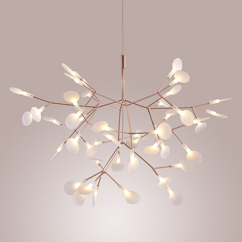 Luz de metal contemporánea de lámparas de metal Fireglies Hanging Chandelier para dormitorio