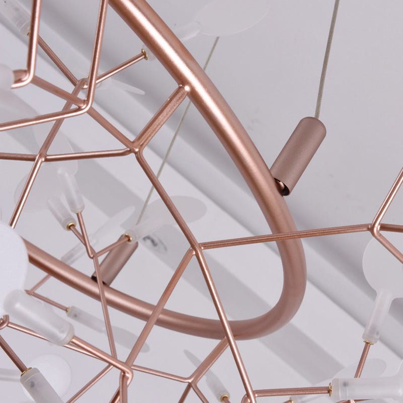 Luz de metal contemporánea de lámparas de metal Fireglies Hanging Chandelier para dormitorio