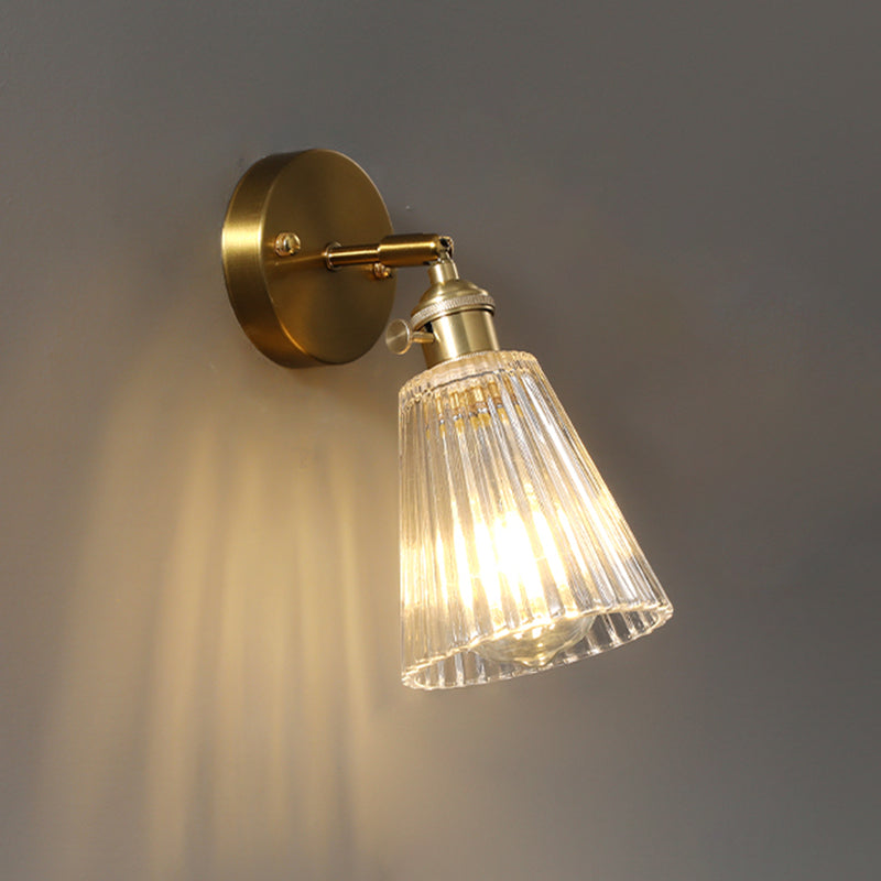 Minimalismo moderno Pronzo della parete della casa con ombra di vetro per camera da letto per bambini