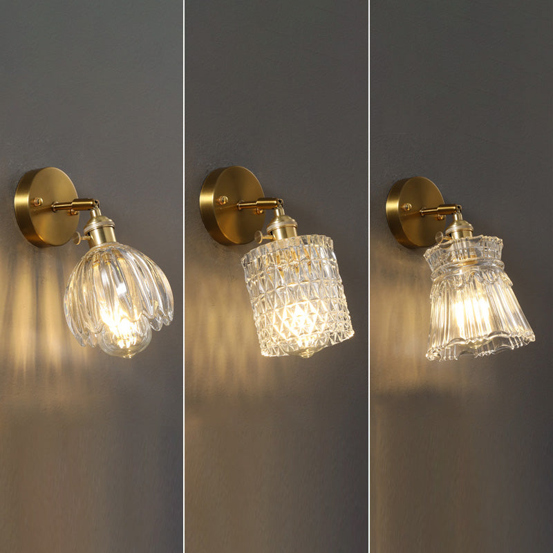 Minimalismo moderno Pronzo della parete della casa con ombra di vetro per camera da letto per bambini