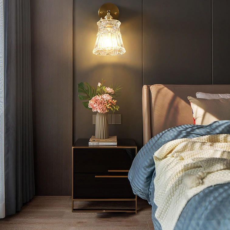 Minimalismo moderno Pronzo della parete della casa con ombra di vetro per camera da letto per bambini