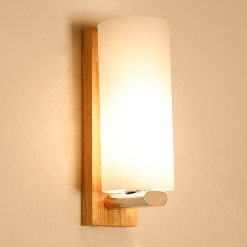 Luci di applique da parete di semplicità contemporanea con arte in legno per camera da letto