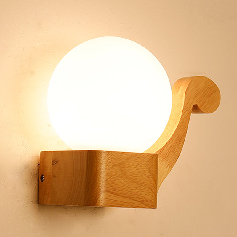 Luci di applique da parete di semplicità contemporanea con arte in legno per camera da letto