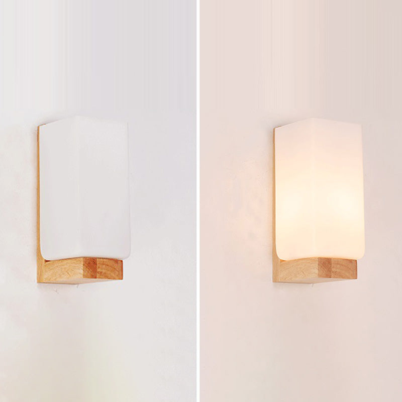 Luci di applique da parete di semplicità contemporanea con arte in legno per camera da letto