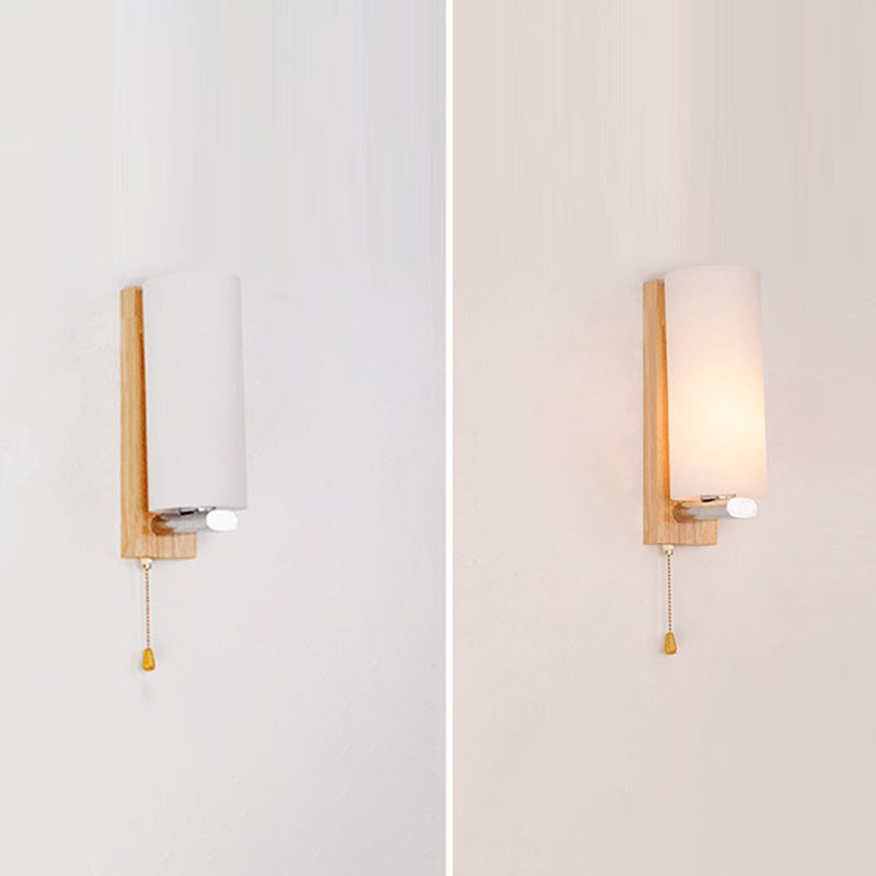 Luci di applique da parete di semplicità contemporanea con arte in legno per camera da letto