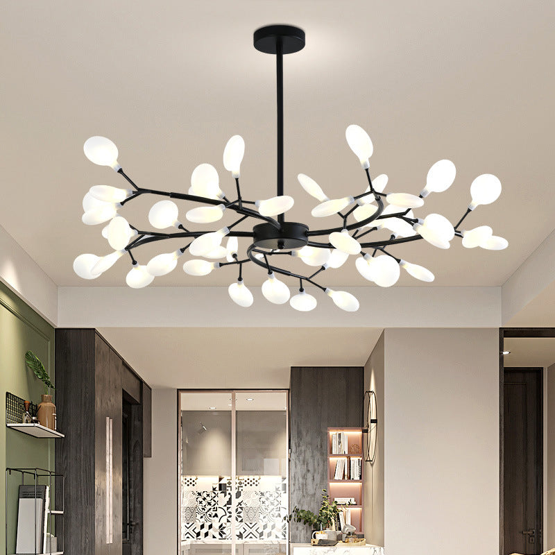 Modern Simple Fireflies Ceiling Chandelier Metal Suspension Light for Bedroom