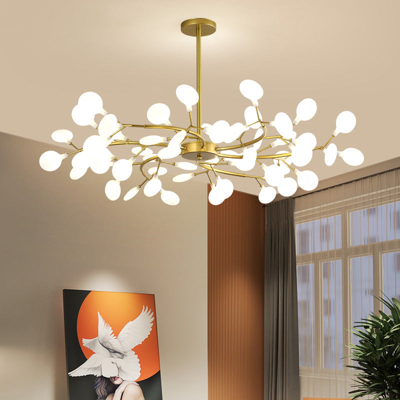Modern Simple Fireflies Ceiling Chandelier Metal Suspension Light for Bedroom