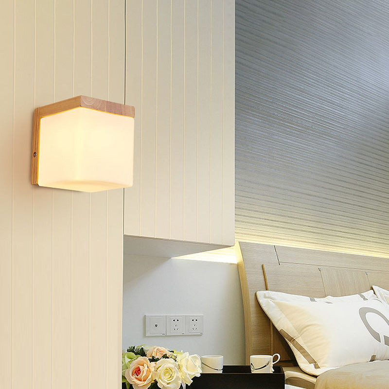 Creative Contemporary Simplicity Wall Sconce Lights con arte in legno per camera da letto