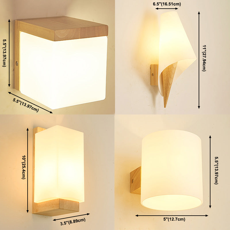 Creative Contemporary Simplicity Wall Sconce Lights con arte in legno per camera da letto