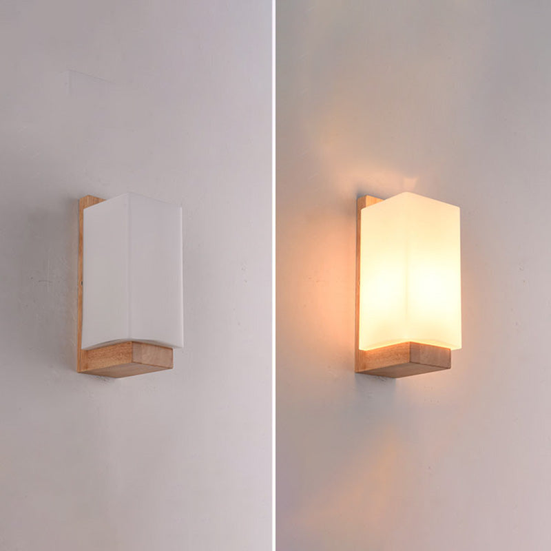 Creative Contemporary Simplicity Wall Sconce Lights con arte in legno per camera da letto