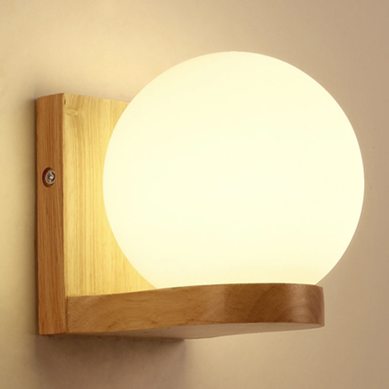 Creative Contemporary Simplicity Wall Sconce Lights con arte in legno per camera da letto