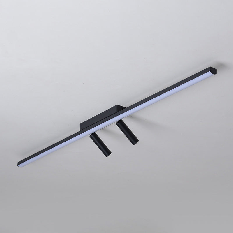 Strip Shape Simple Semi Flush Ceiling Spotlight LED Track Light Fixture for Living Room