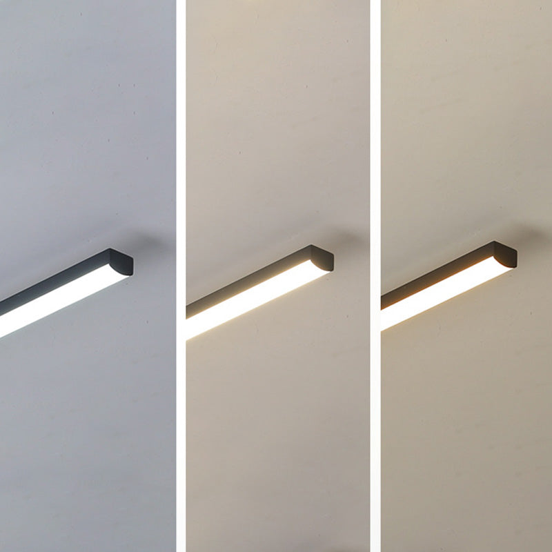 Strip Shape Simple Semi Flush Ceiling Spotlight LED Track Light Fixture for Living Room