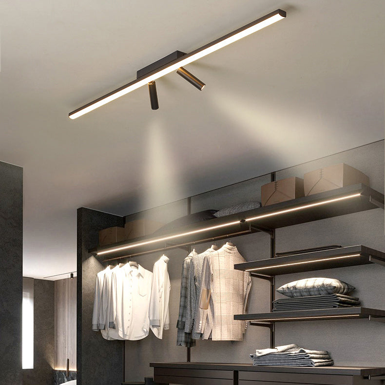Strip Shape Simple Semi Flush Ceiling Spotlight LED Track Light Fixture for Living Room