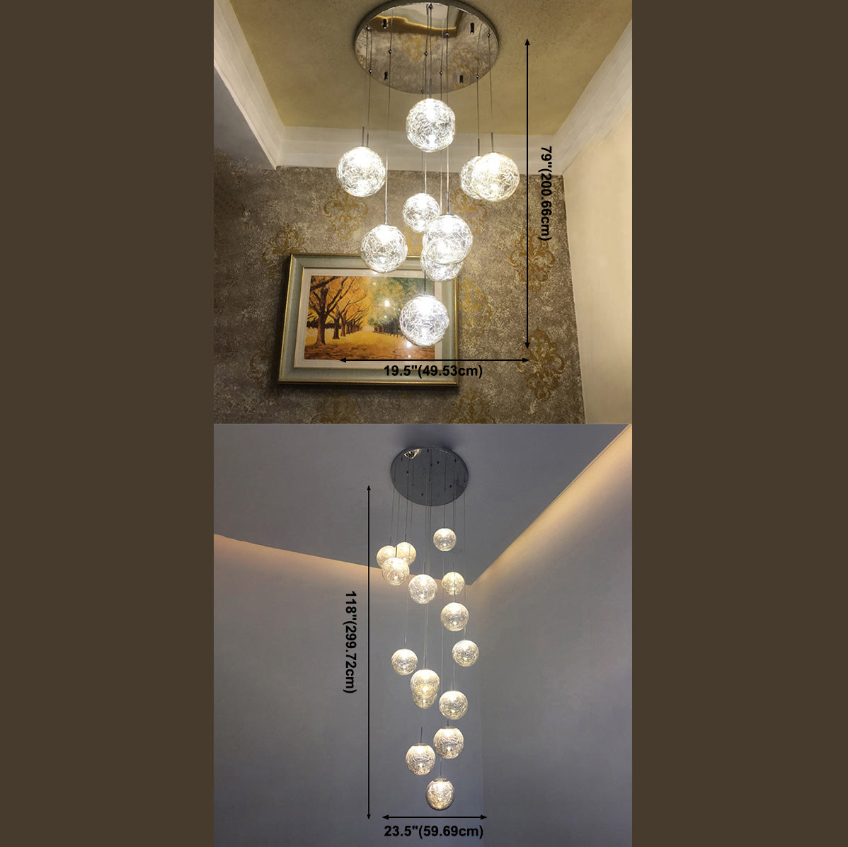 Lampe lampade a sospensione rotonda moderna semplice ciondolo a soffitto in vetro per le scale