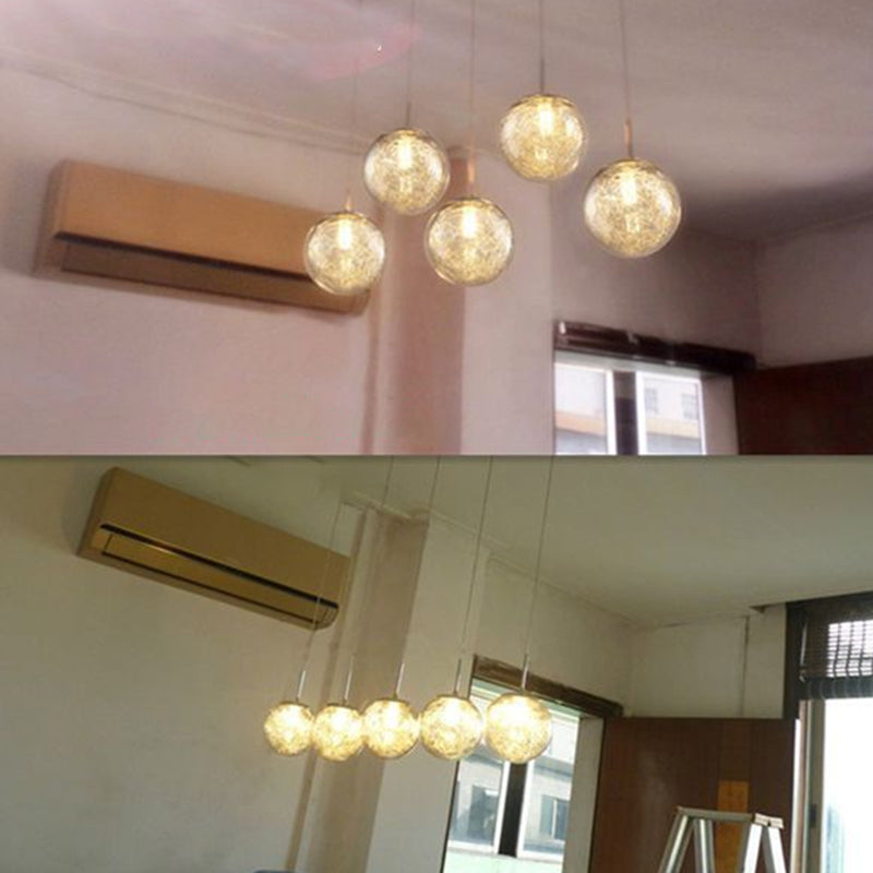 Lampe lampade a sospensione rotonda moderna semplice ciondolo a soffitto in vetro per le scale