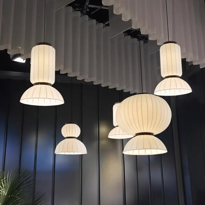 Koepel woonkamer hangende lichtarmatuur stof Noordse stijl hangende lichtkit in het wit