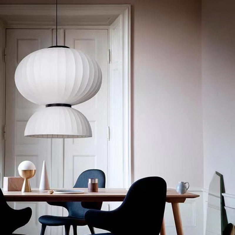 Koepel woonkamer hangende lichtarmatuur stof Noordse stijl hangende lichtkit in het wit