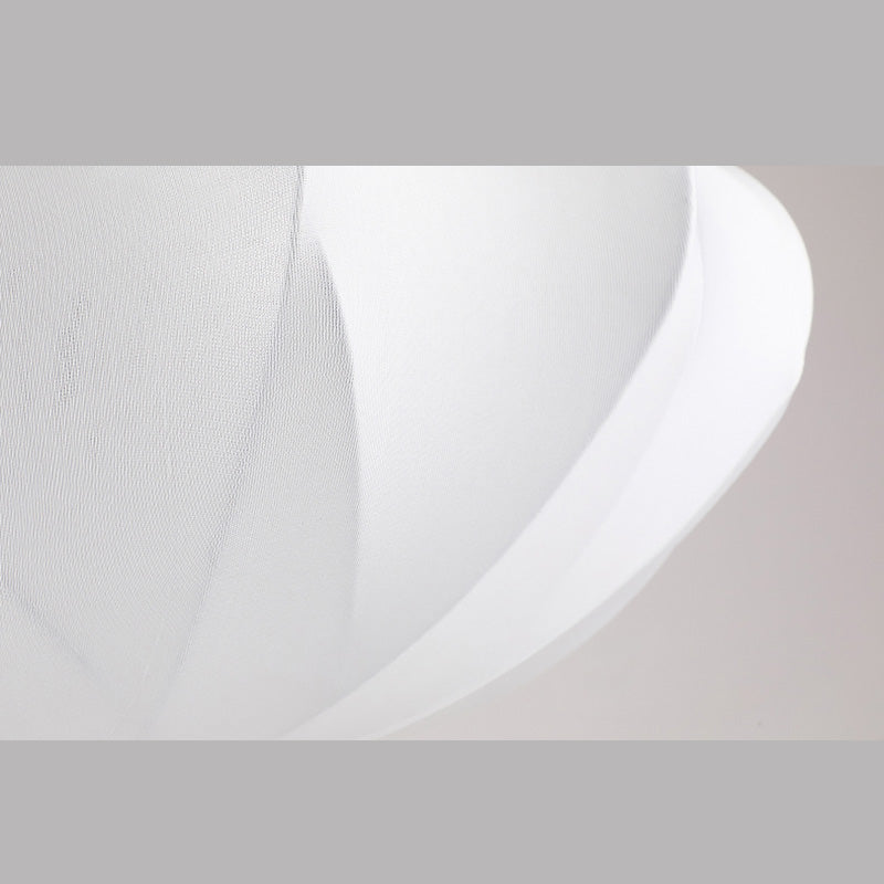 White Shaded Pendant Lighting Fixture Modern Fabric Hanging Ceiling Light for Restaurant