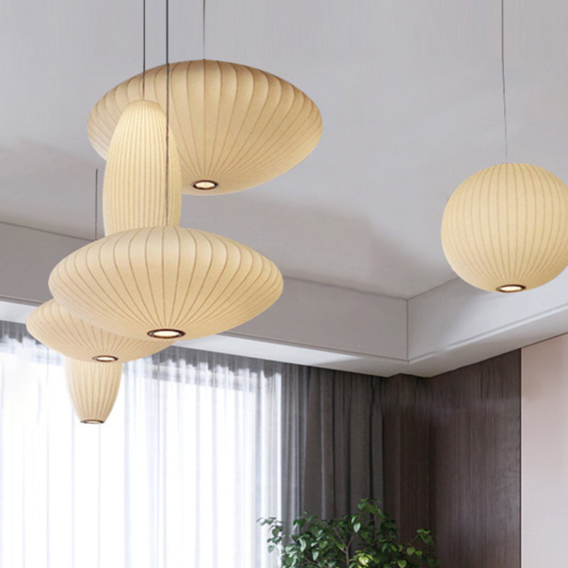 1 Light Pendant Light Fixture Modern Simple Silk Hanging Pendant Lights for Restaurant