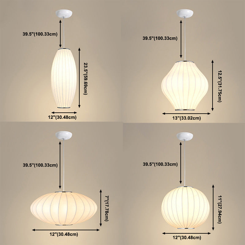 1 Light Pendant Light Fixture Modern Simple Silk Hanging Pendant Lights for Restaurant